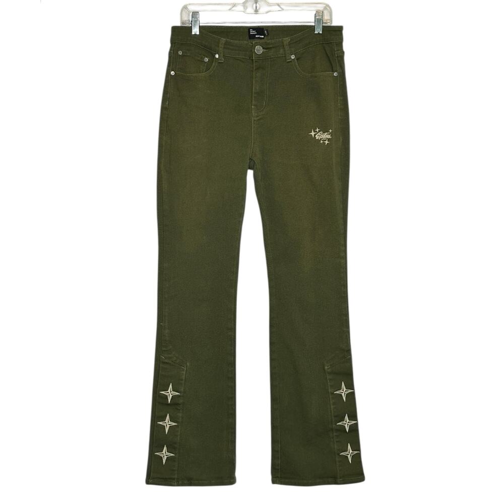 EPTM Lumi green flare jeans size Large